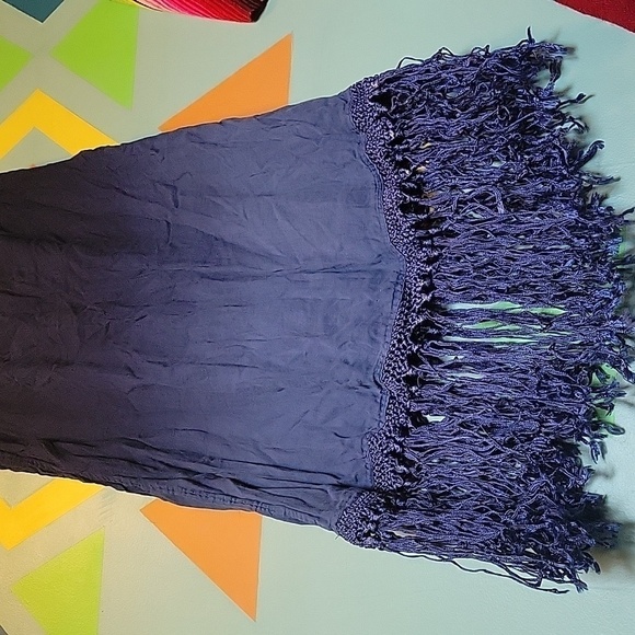 Chico's Women's Blue Ombre Fringe Francesca Fashion Skirt Chico's Size 0 (S-4) - Picture 5 of 13